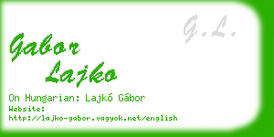 gabor lajko business card